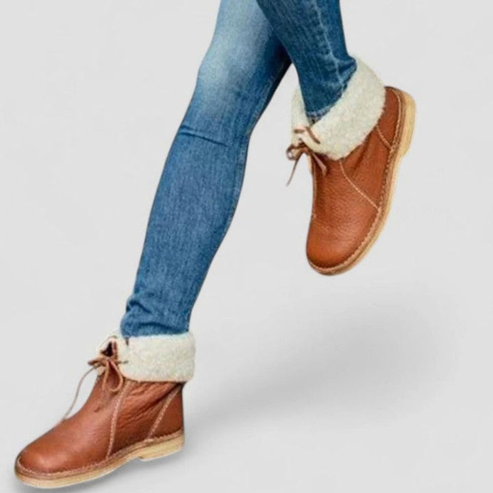 Women's Orthopedic Shearling-Lined Lace-Up Ankle Boots