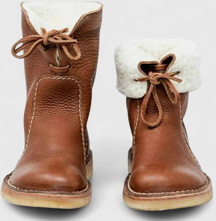 Women's Orthopedic Shearling-Lined Lace-Up Ankle Boots