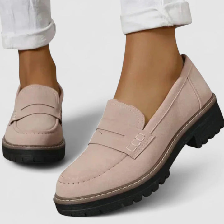 Women's Orthopedic Slip-On Chunky Platform Penny Loafers - Khaki