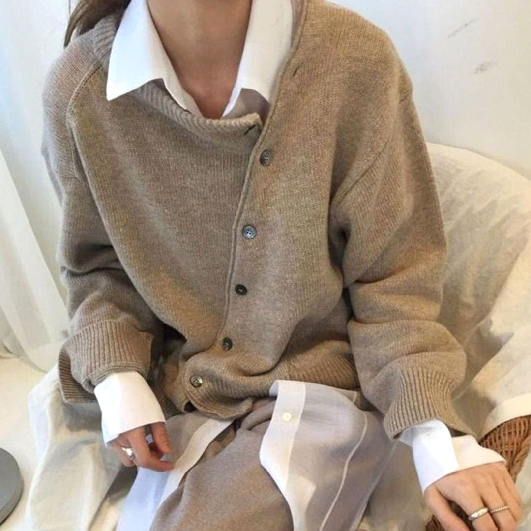 Women's Oversized Button-Front Knit Cardigan