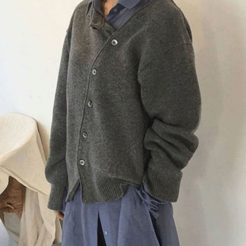 Women's Oversized Button-Front Knit Cardigan