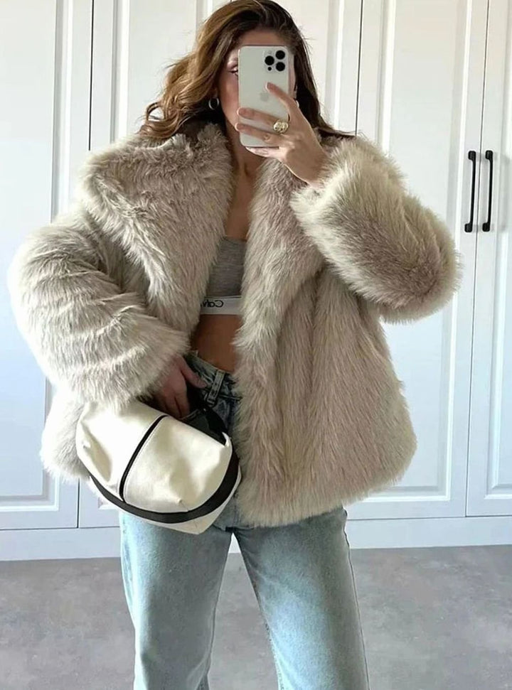 Women's Oversized Faux Fur Coat Ladies Winter Jacket