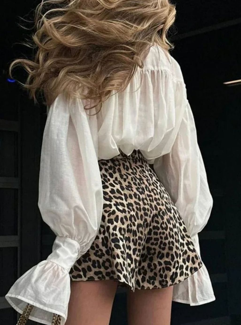 Women's Oversized Vintage Flared-Cuff Long-Sleeve Blouse