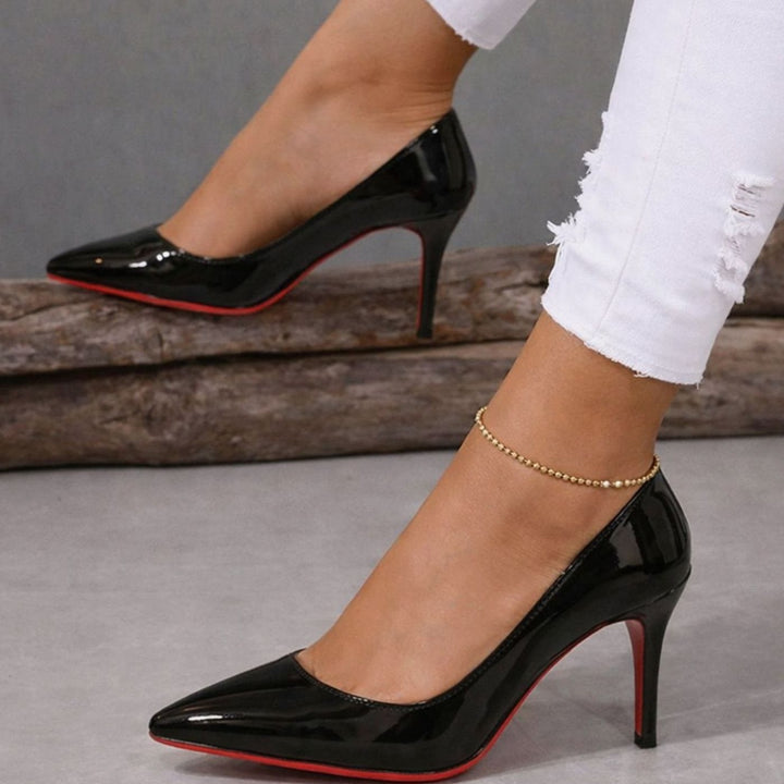 Women's Patent Pointed-Toe Stiletto Court Heels