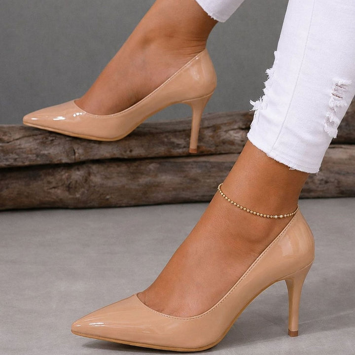 Women's Patent Pointed-Toe Stiletto Court Heels