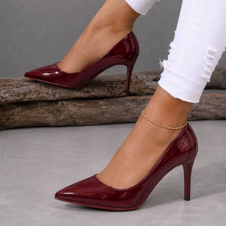 Women's Patent Pointed-Toe Stiletto Court Heels