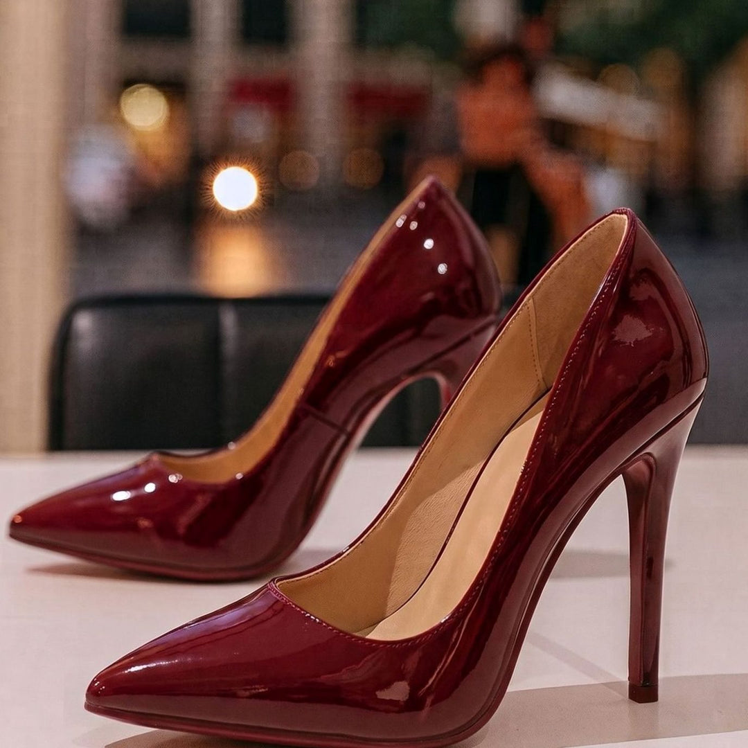 Women's Patent Pointed-Toe Stiletto Court Heels
