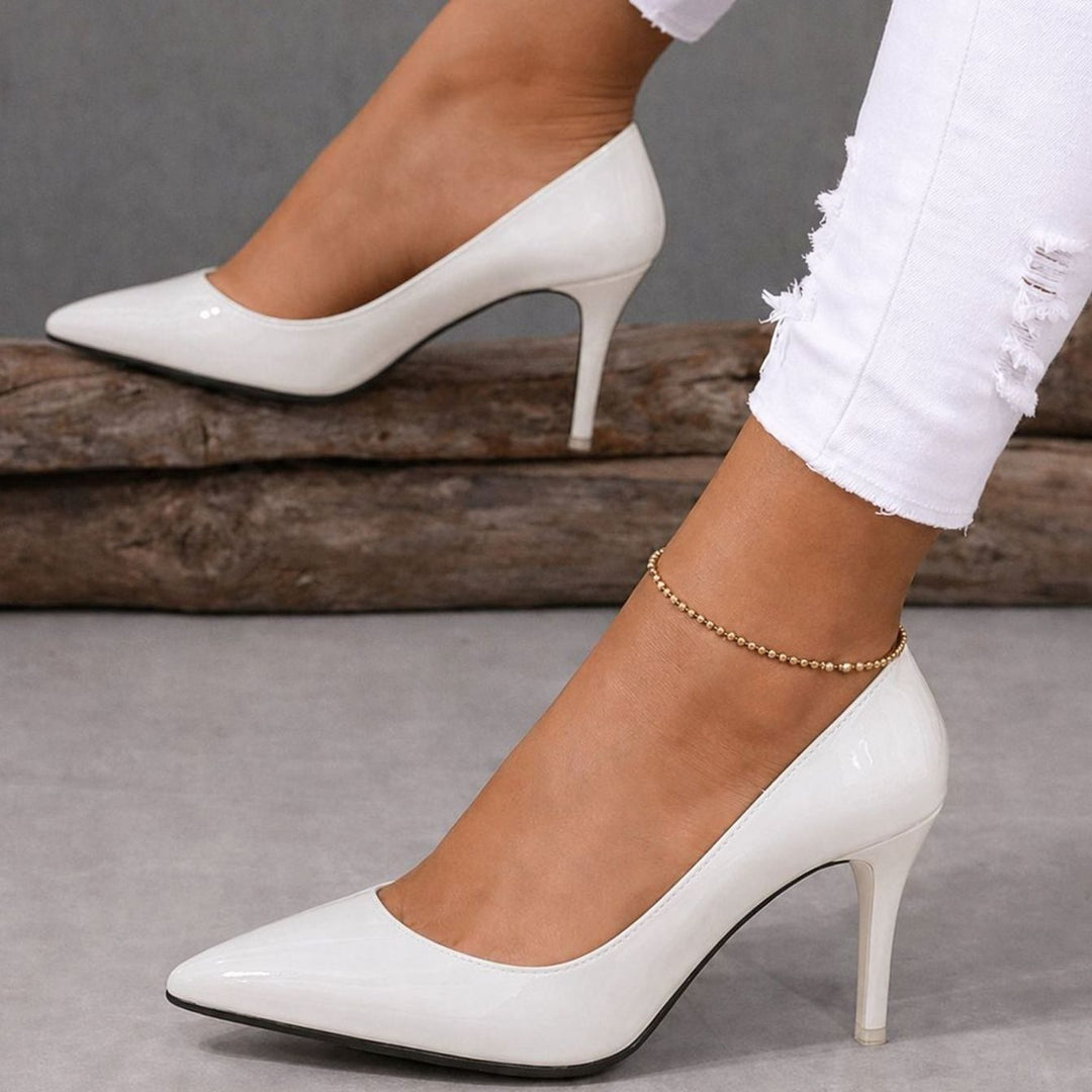 Women's Patent Pointed-Toe Stiletto Court Heels