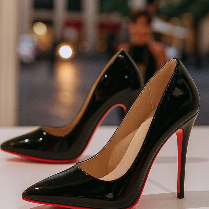 Women's Patent Pointed-Toe Stiletto Court Heels