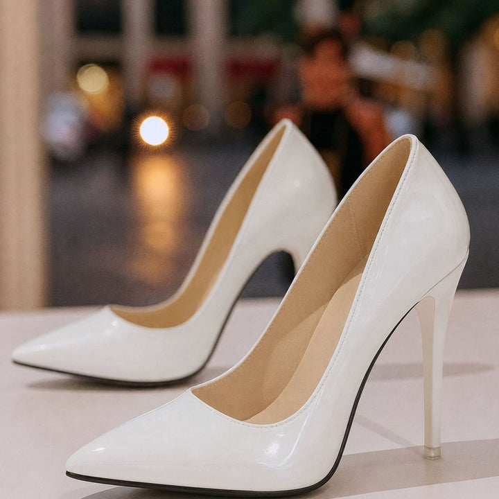 Women's Patent Pointed-Toe Stiletto Court Heels