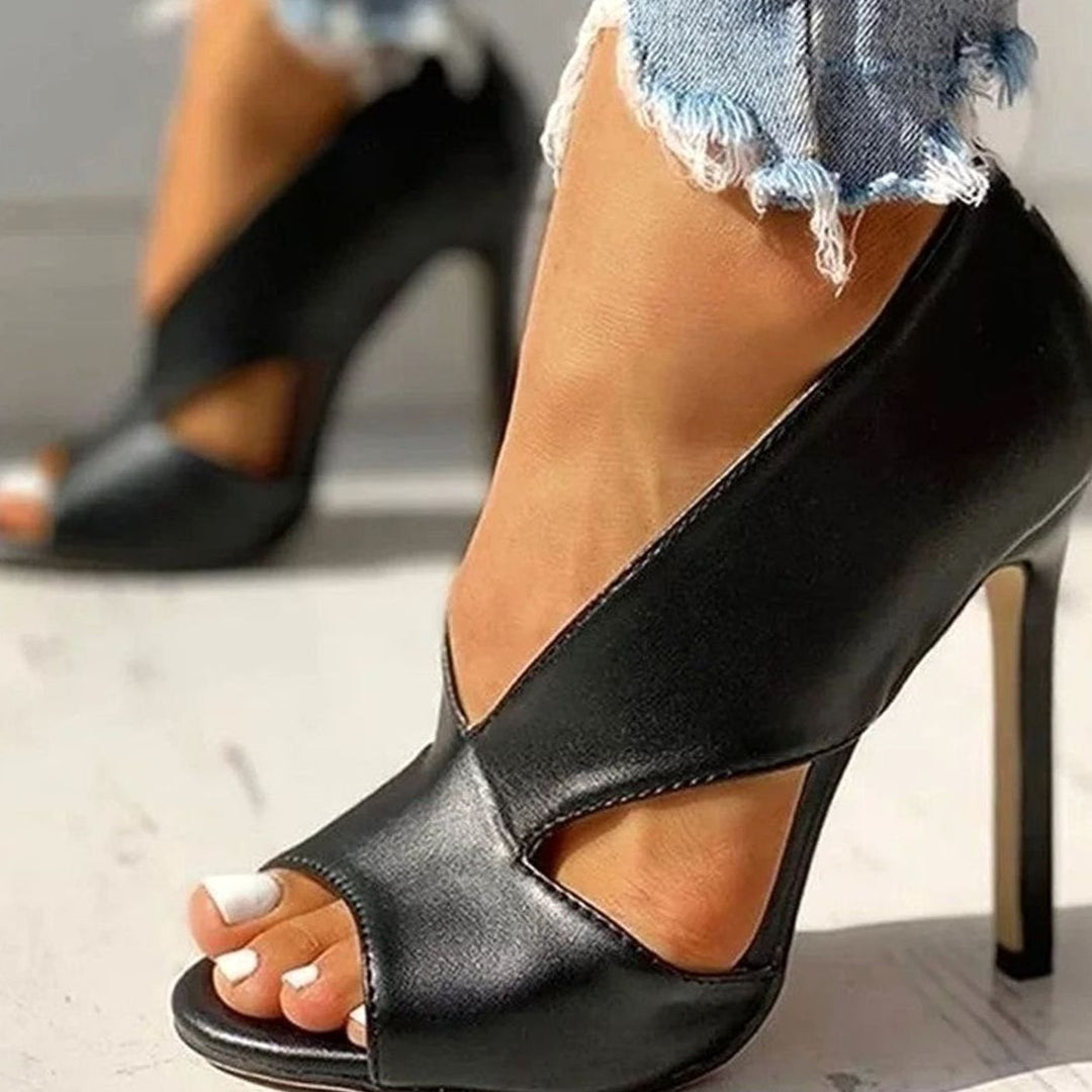 Women's Peep-Toe Cut-Out Stiletto Heeled Sandals