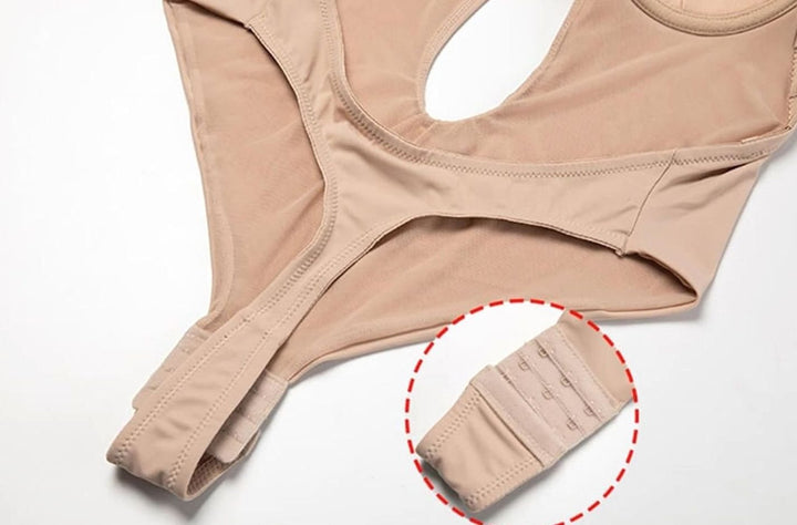Women's Plunge Backless Shapewear Thong Bodysuit Clear Straps