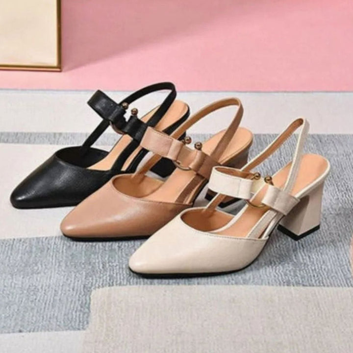 Women's Pointed Toe Block Heel Slingback Sandals