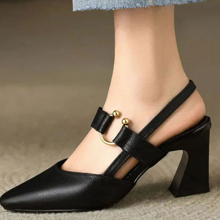 Women's Pointed Toe Block Heel Slingback Sandals