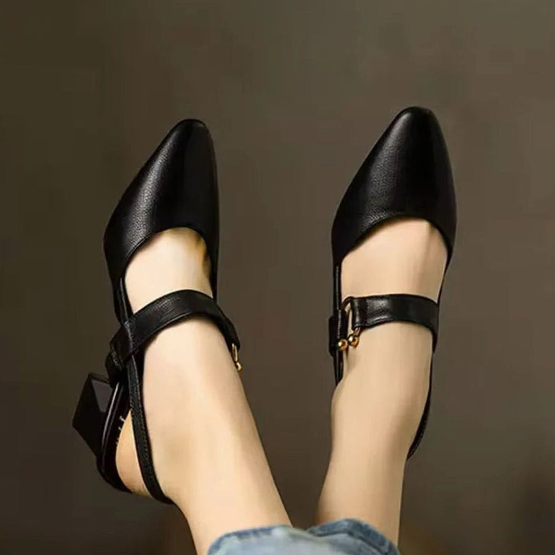 Women's Pointed Toe Block Heel Slingback Sandals