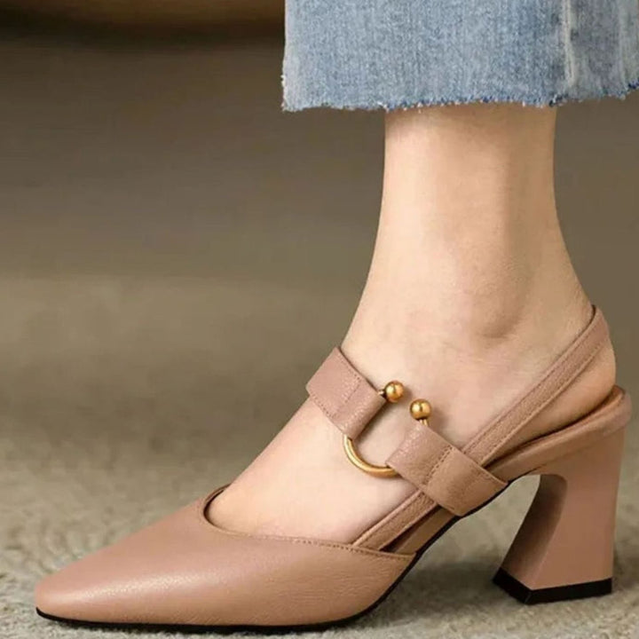 Women's Pointed Toe Block Heel Slingback Sandals