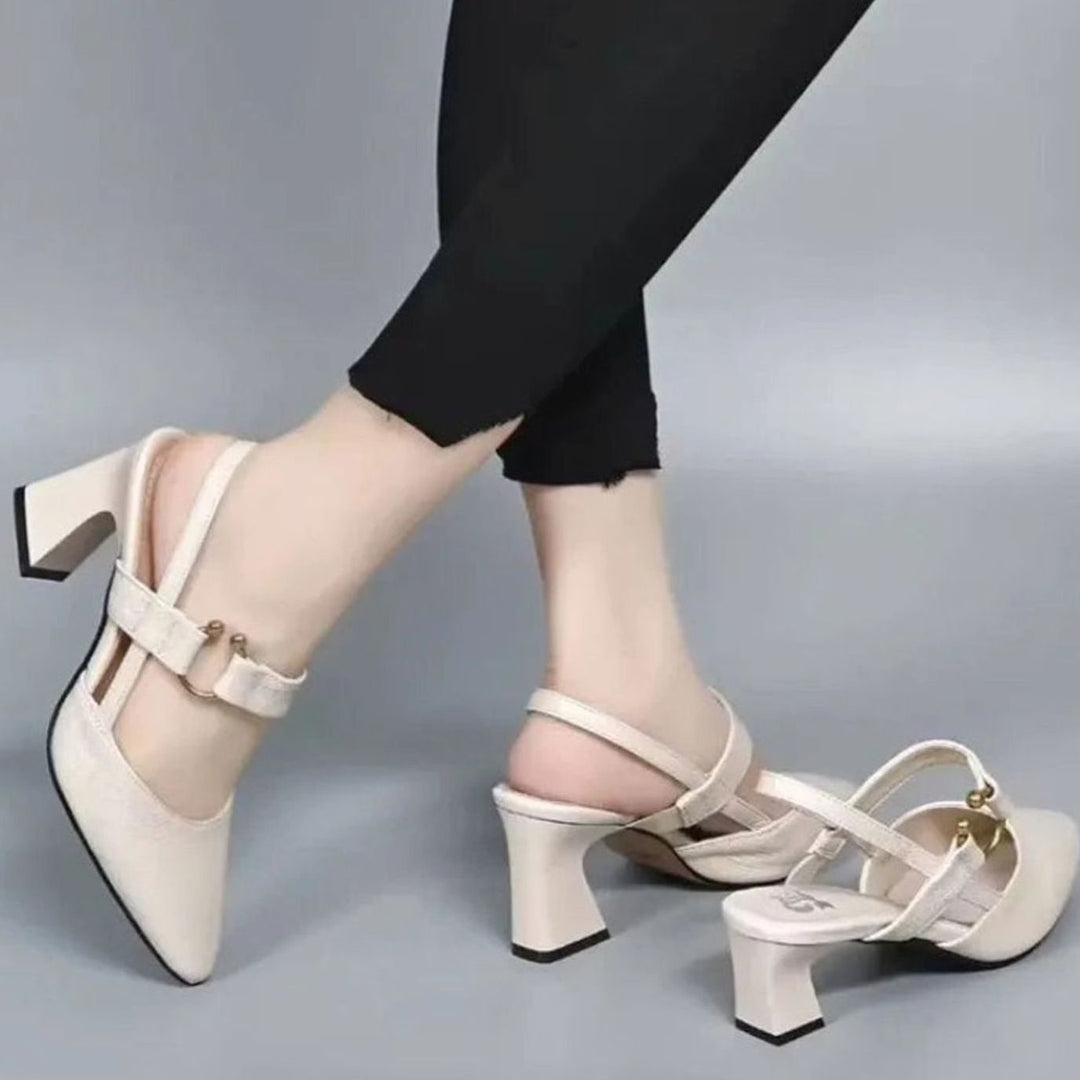 Women's Pointed Toe Block Heel Slingback Sandals