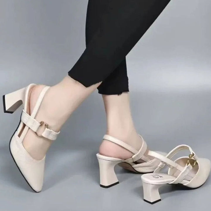 Women's Pointed Toe Block Heel Slingback Sandals