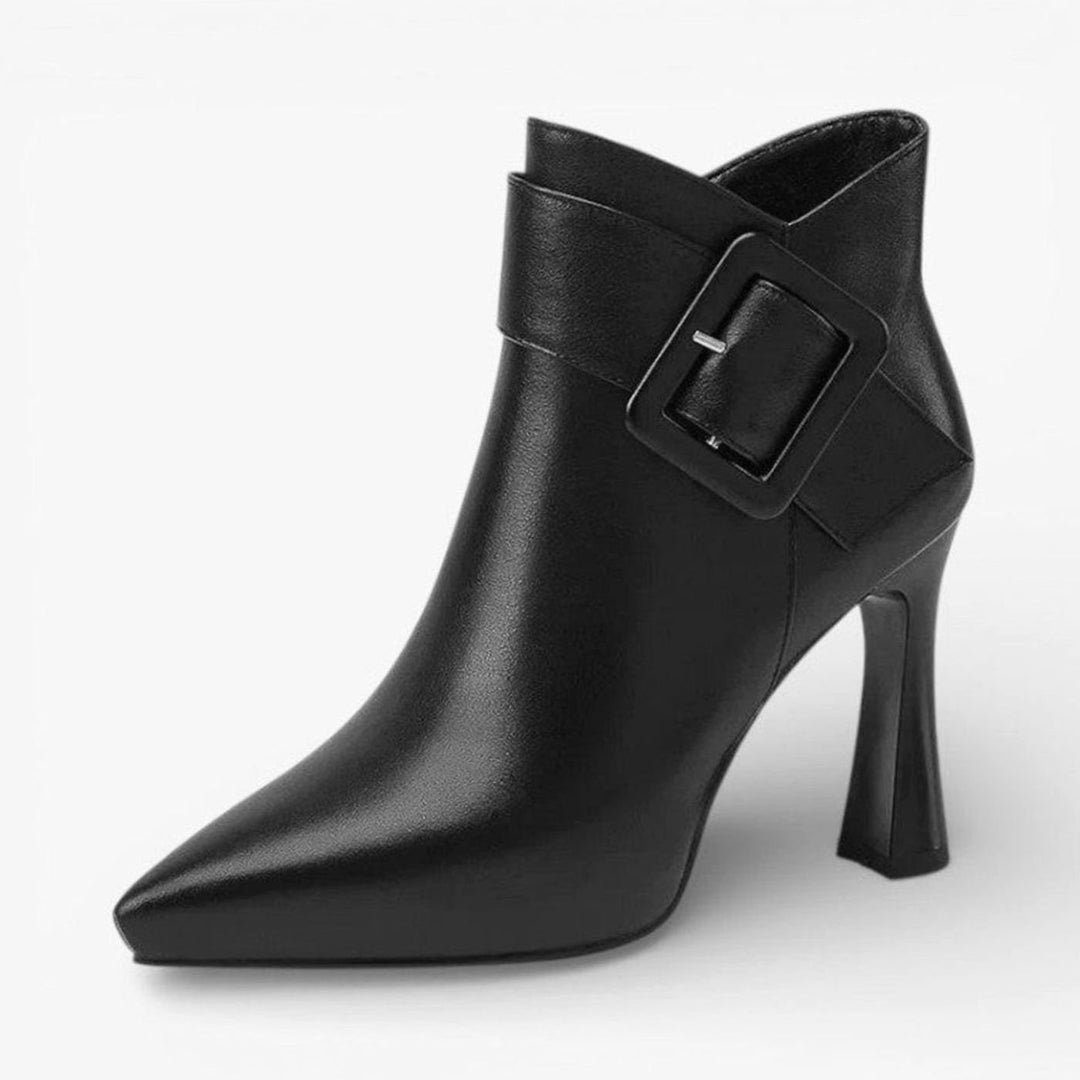 Women's Pointed-Toe Buckle-Strap Stiletto Heeled Ankle Boots