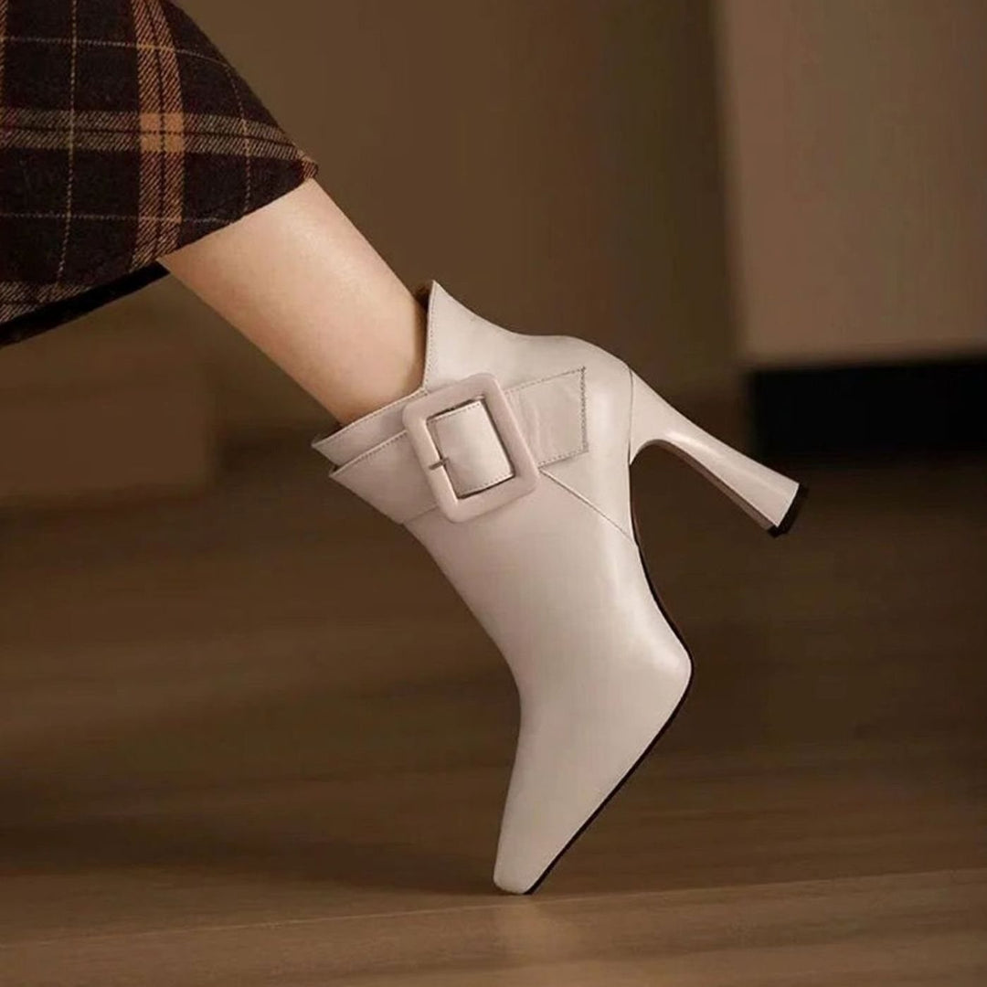 Women's Pointed-Toe Buckle-Strap Stiletto Heeled Ankle Boots