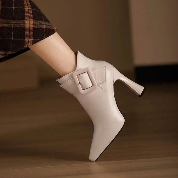 Women's Pointed-Toe Buckle-Strap Stiletto Heeled Ankle Boots
