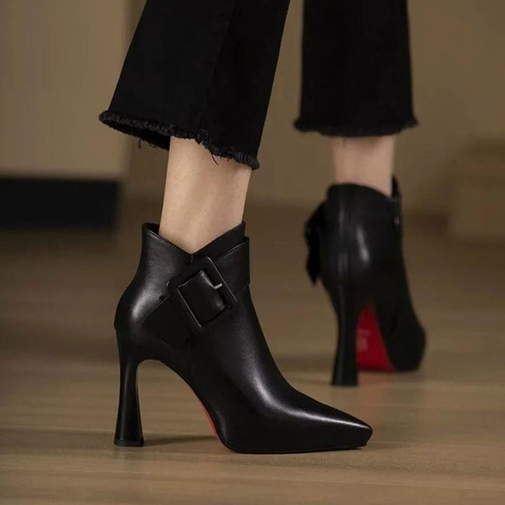 Women's Pointed-Toe Buckle-Strap Stiletto Heeled Ankle Boots
