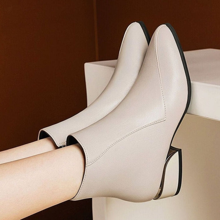 Women's Pointed-Toe Low-Heel Side-Zip Ankle Boots