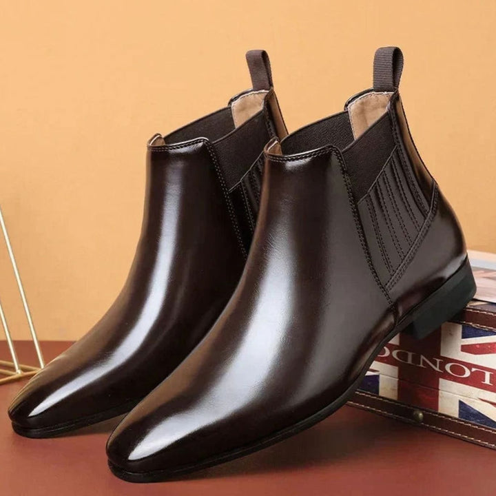 Women's Pointed-Toe Slip-On Chelsea Ankle Boots - Dark Brown