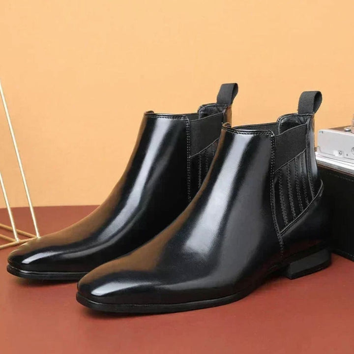 Women's Pointed-Toe Slip-On Chelsea Ankle Boots - Black