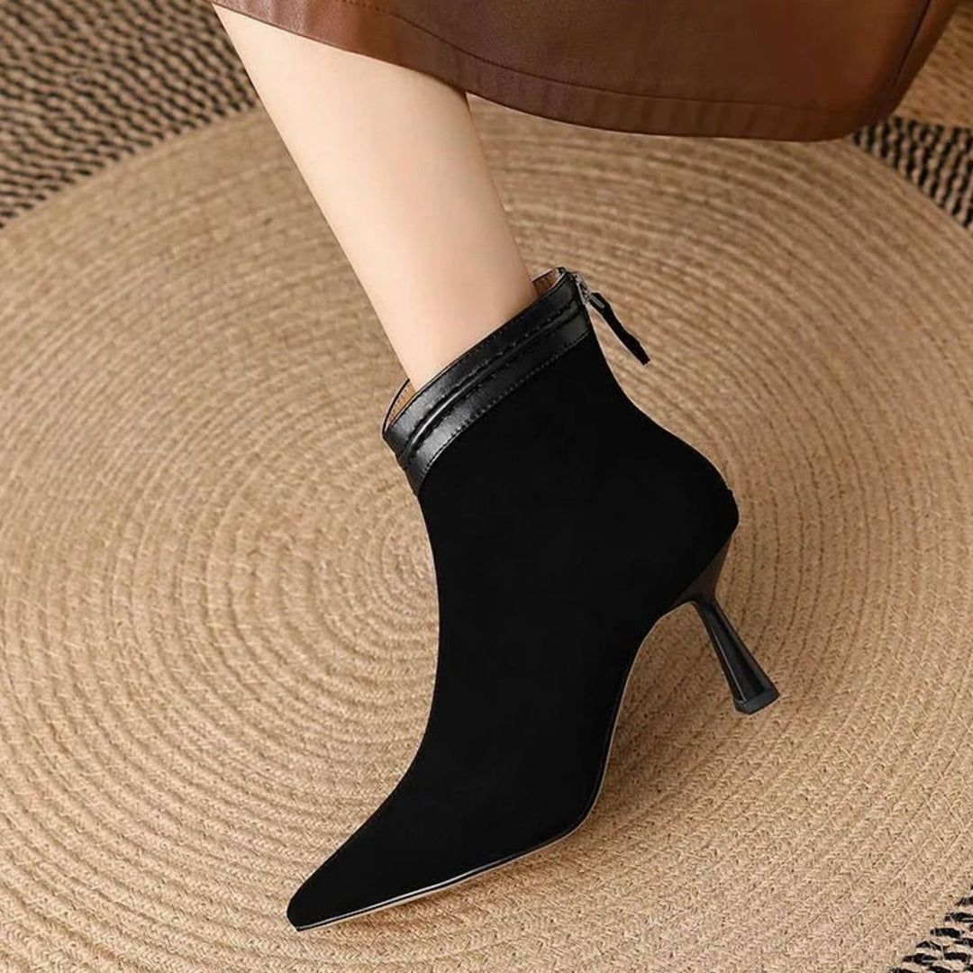 Women's Pointed-Toe Stiletto Heel Suede Ankle Boots