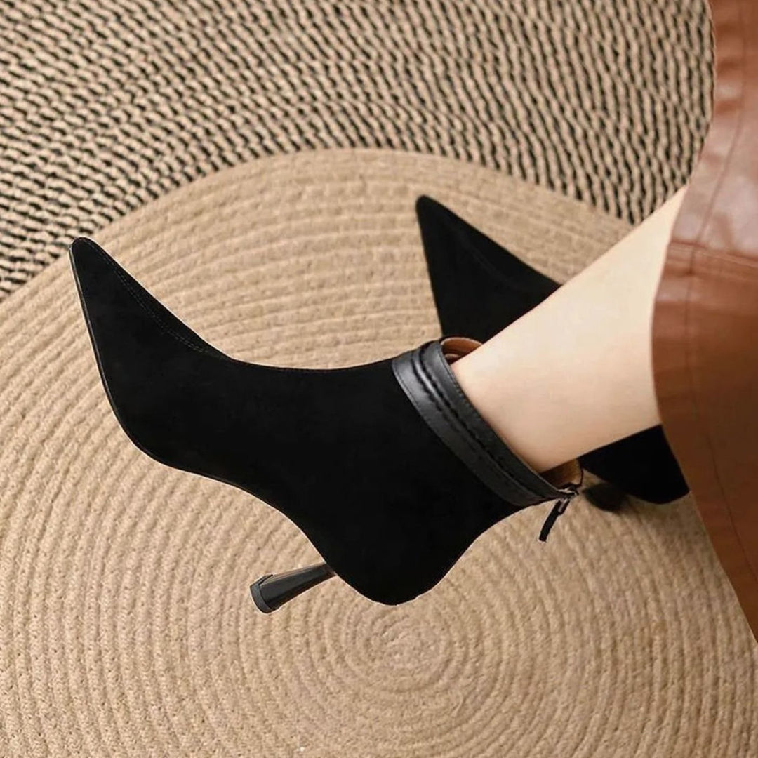 Women's Pointed-Toe Stiletto Heel Suede Ankle Boots