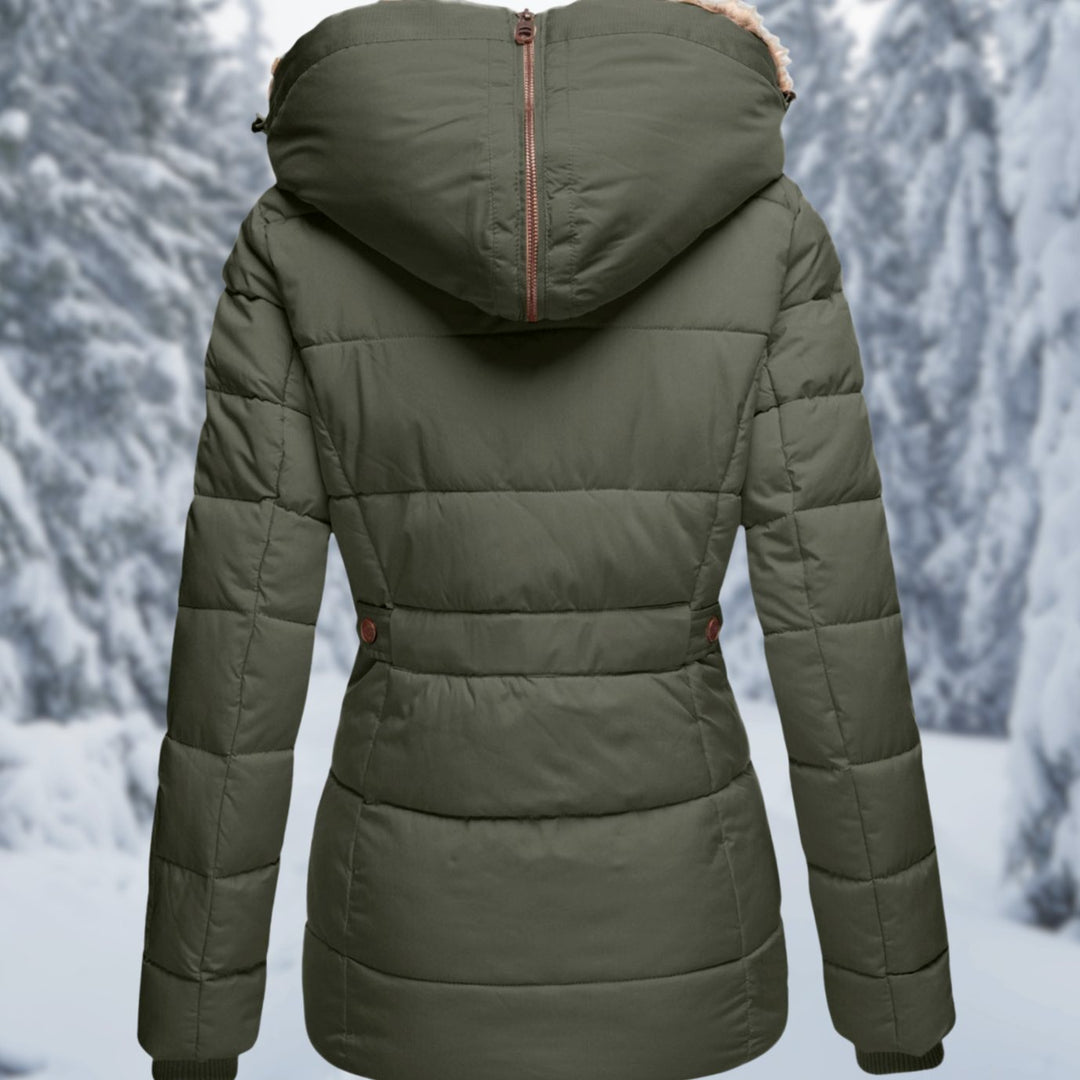 Women's Quilted Faux-Fur Hood Puffer Winter Jacket