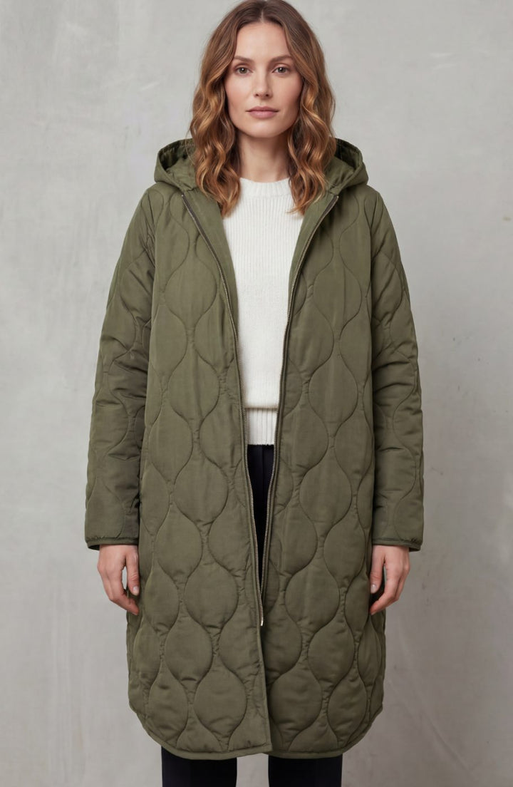 Women's Quilted Hooded Long Parka Coat