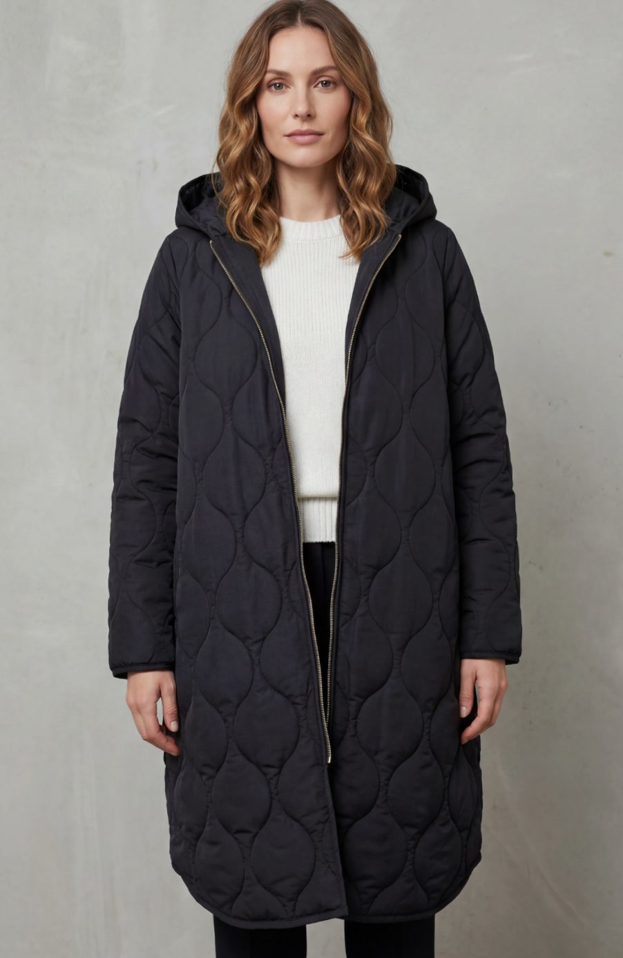 Women's Quilted Hooded Long Parka Coat
