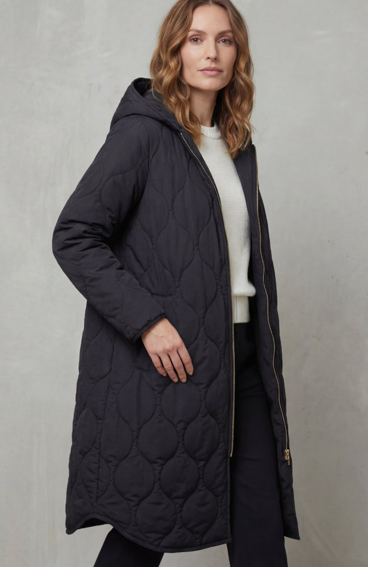Women's Quilted Hooded Long Parka Coat