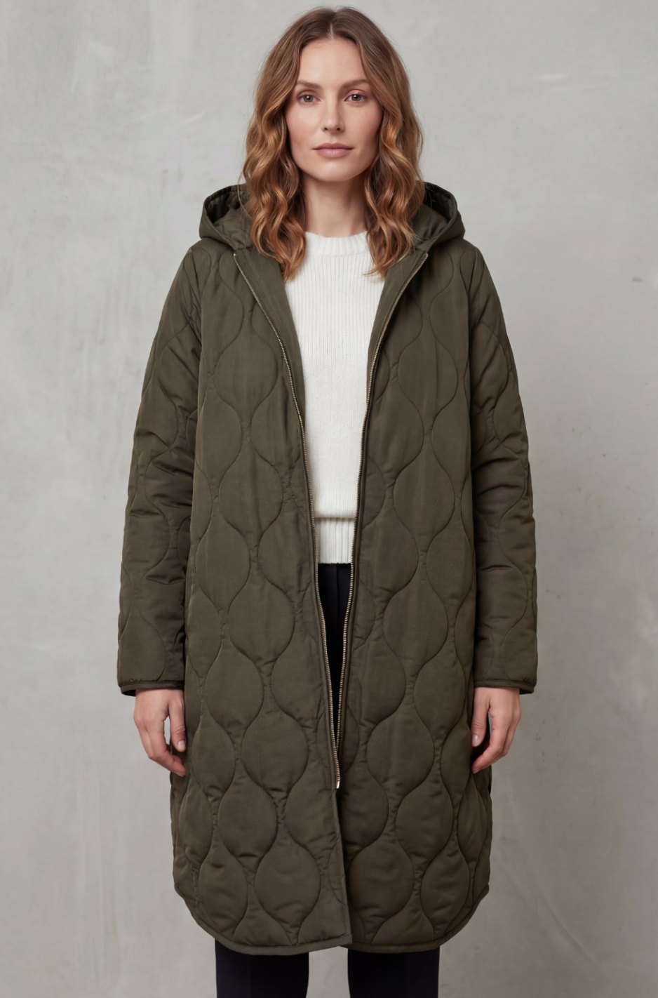 Women's Quilted Hooded Long Parka Coat