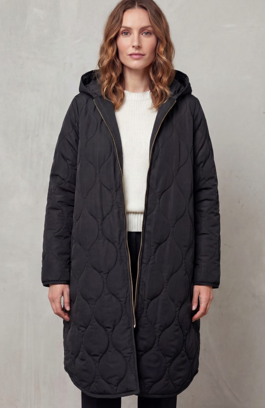 Women's Quilted Hooded Long Parka Coat