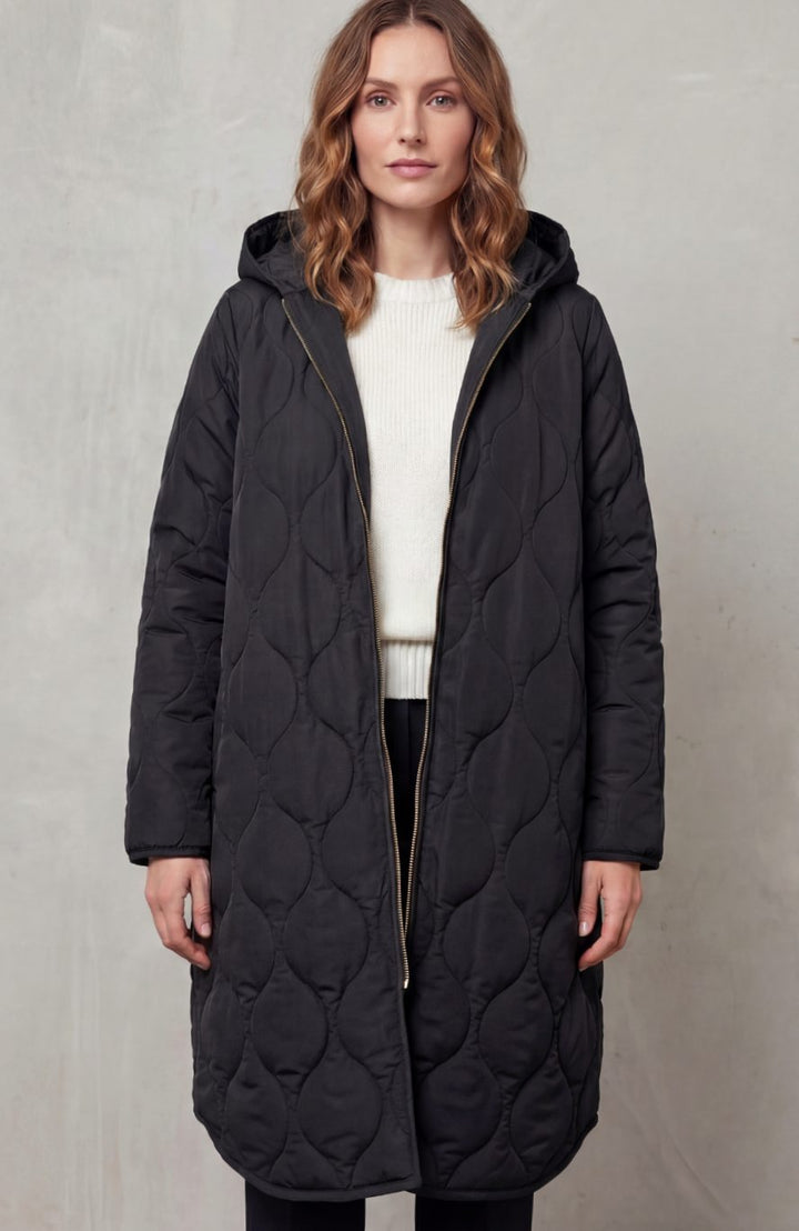 Women's Quilted Hooded Long Parka Coat