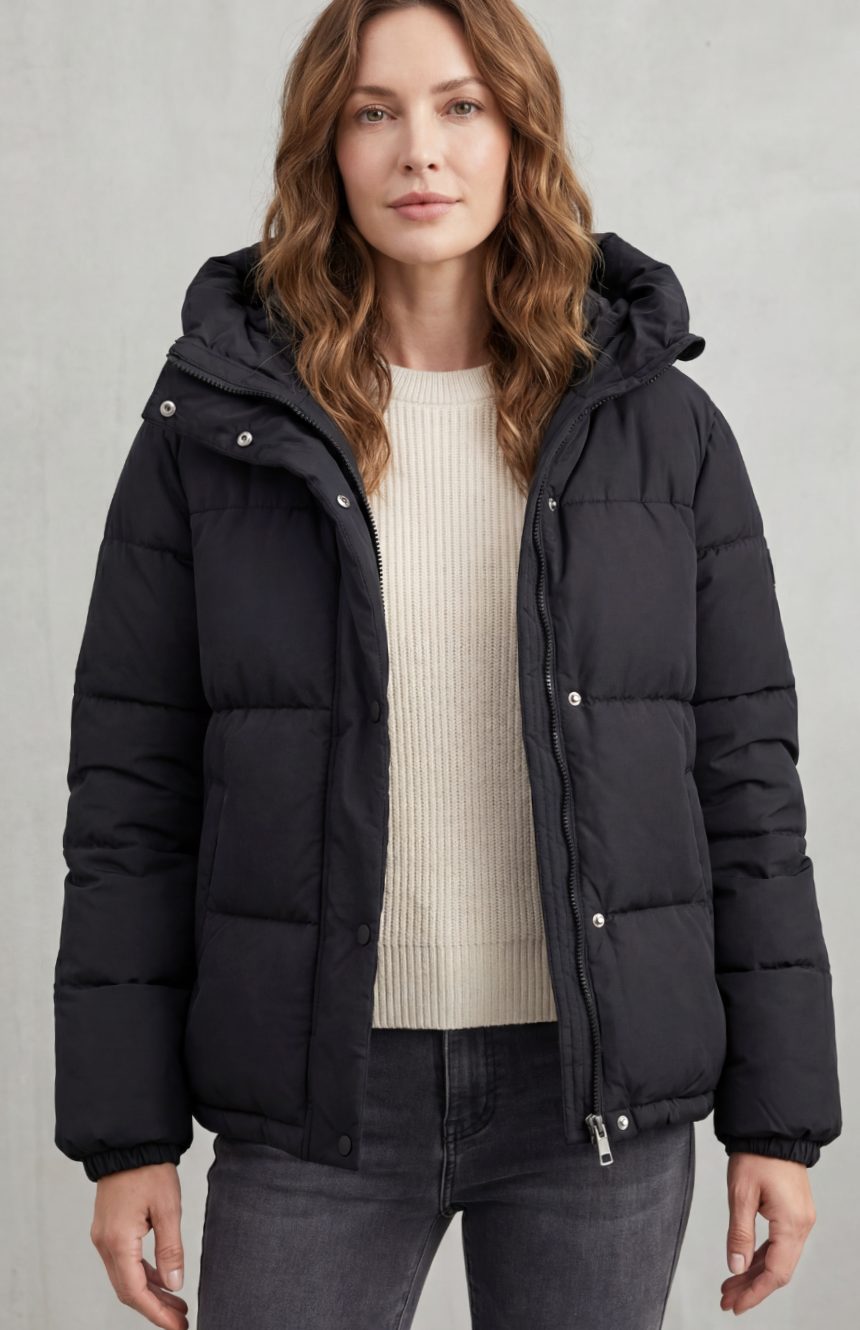 Women's Quilted Hooded Puffer Jacket Padded Winter Coat