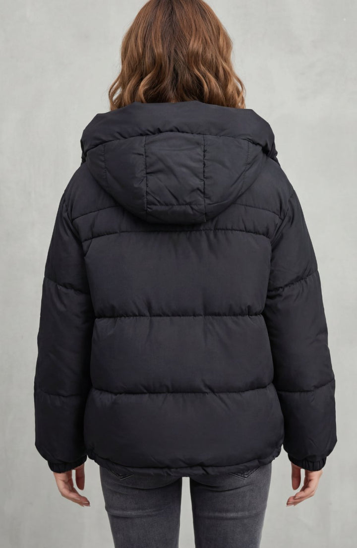 Women's Quilted Hooded Puffer Jacket Padded Winter Coat