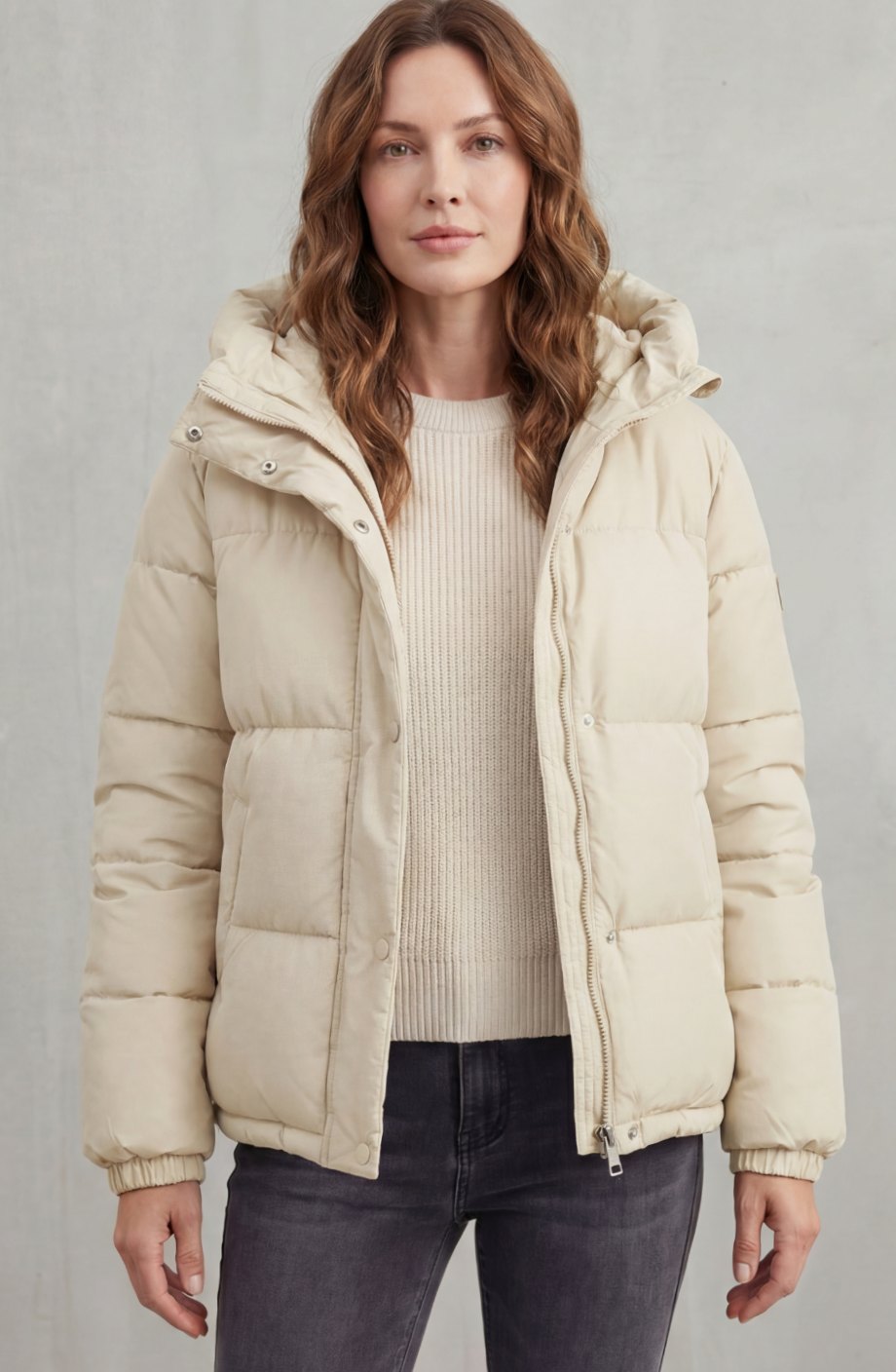 Women's Quilted Hooded Puffer Jacket Padded Winter Coat
