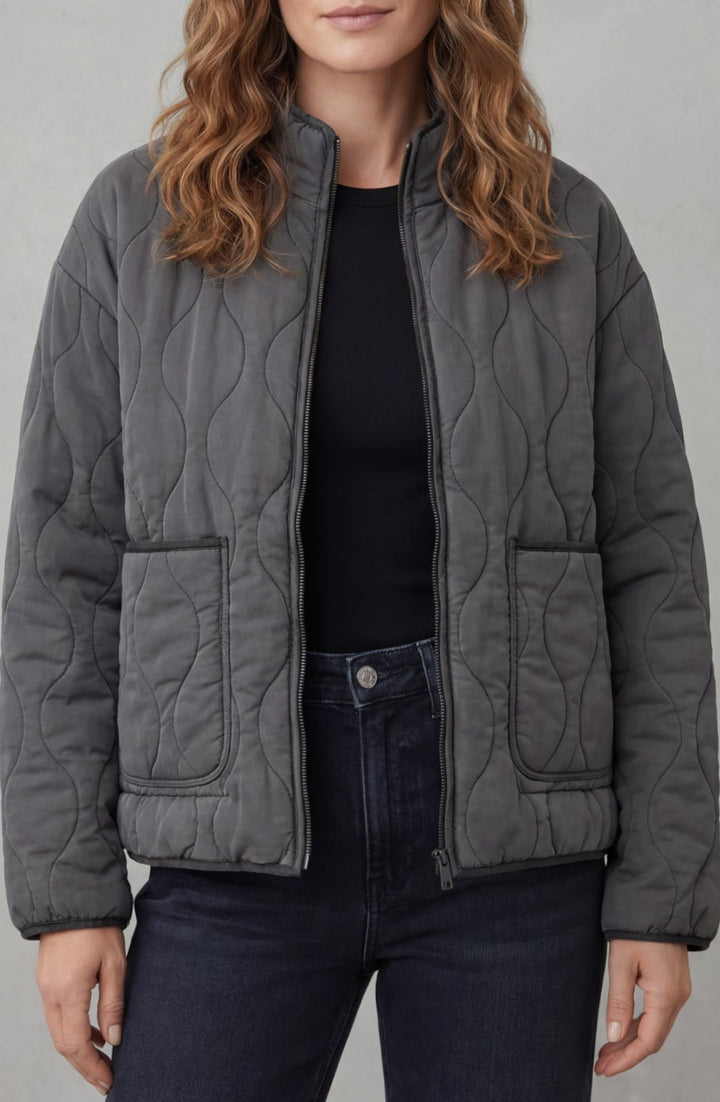 Women's Quilted Padded Jacket Zip-Up Puffer Coat