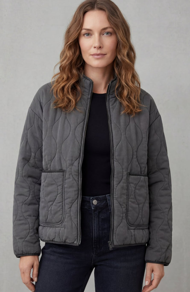 Women's Quilted Padded Jacket Zip-Up Puffer Coat