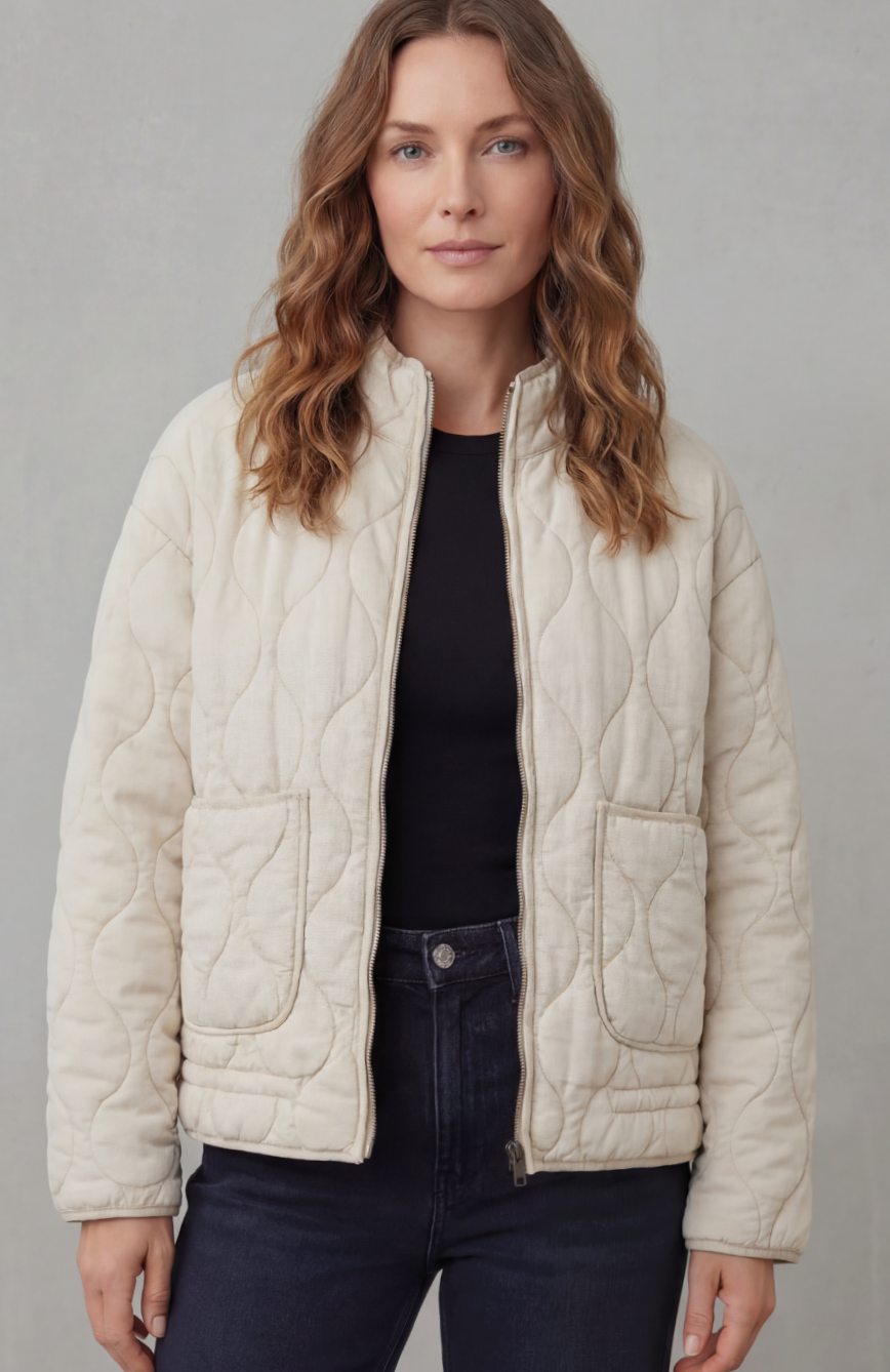 Women's Quilted Padded Jacket Zip-Up Puffer Coat