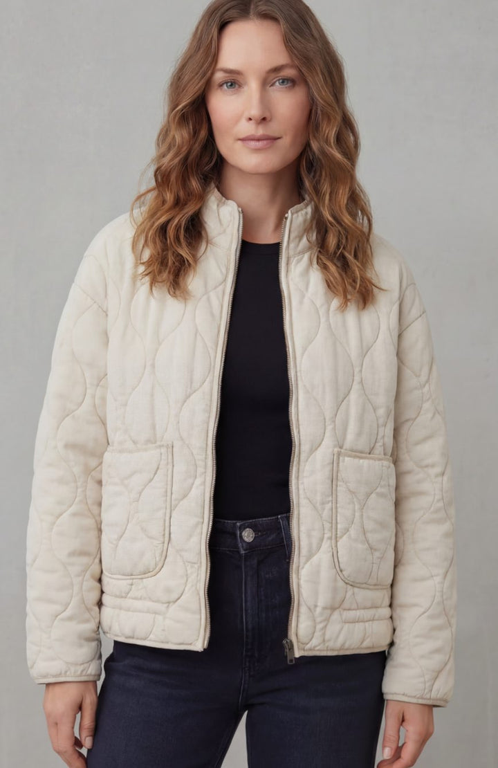 Women's Quilted Padded Jacket Zip-Up Puffer Coat