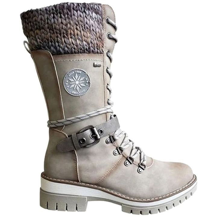 Women's Reagan Knit-Cuff Lace-Up Orthopedic Winter Boots - Grey