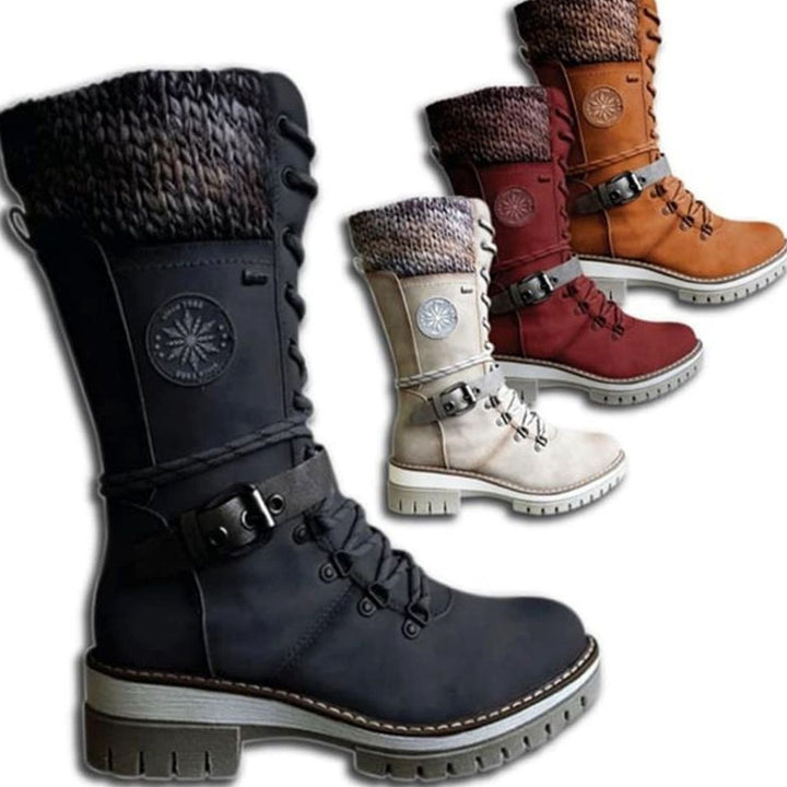 Women's Reagan Knit-Cuff Lace-Up Orthopedic Winter Boots