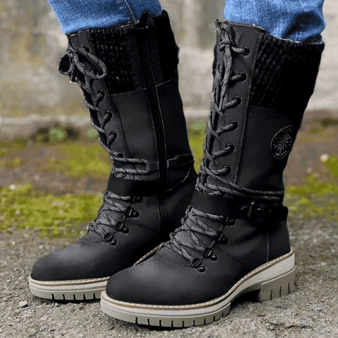 Women's Reagan Knit-Cuff Lace-Up Orthopedic Winter Boots