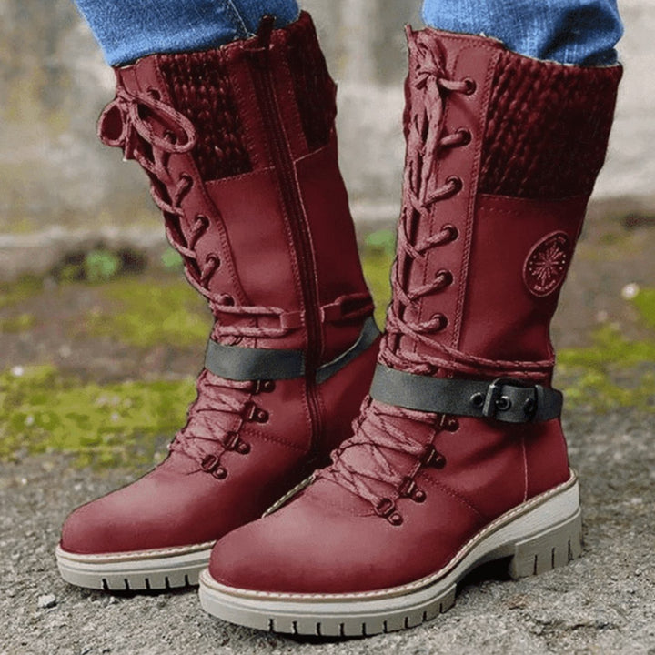Women's Reagan Knit-Cuff Lace-Up Orthopedic Winter Boots