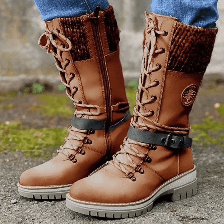 Women's Reagan Knit-Cuff Lace-Up Orthopedic Winter Boots